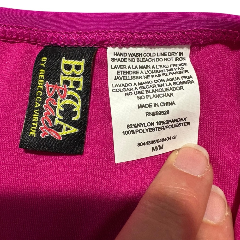 BECCA Beach | Rebecca Virtue Magenta & Red Paisley Colorblock Bikini size M NEW - Picture 11 of 13